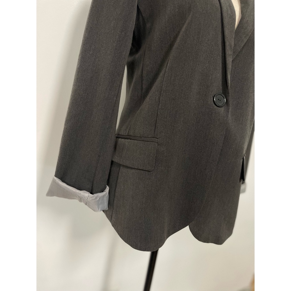 Ambiance Rolled Cuff Blazer Gray Size M - Picture 4 of 12